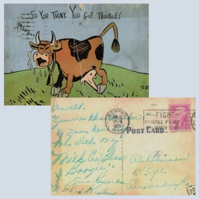   Offered for sale on eBay is a possibly unique post card signed